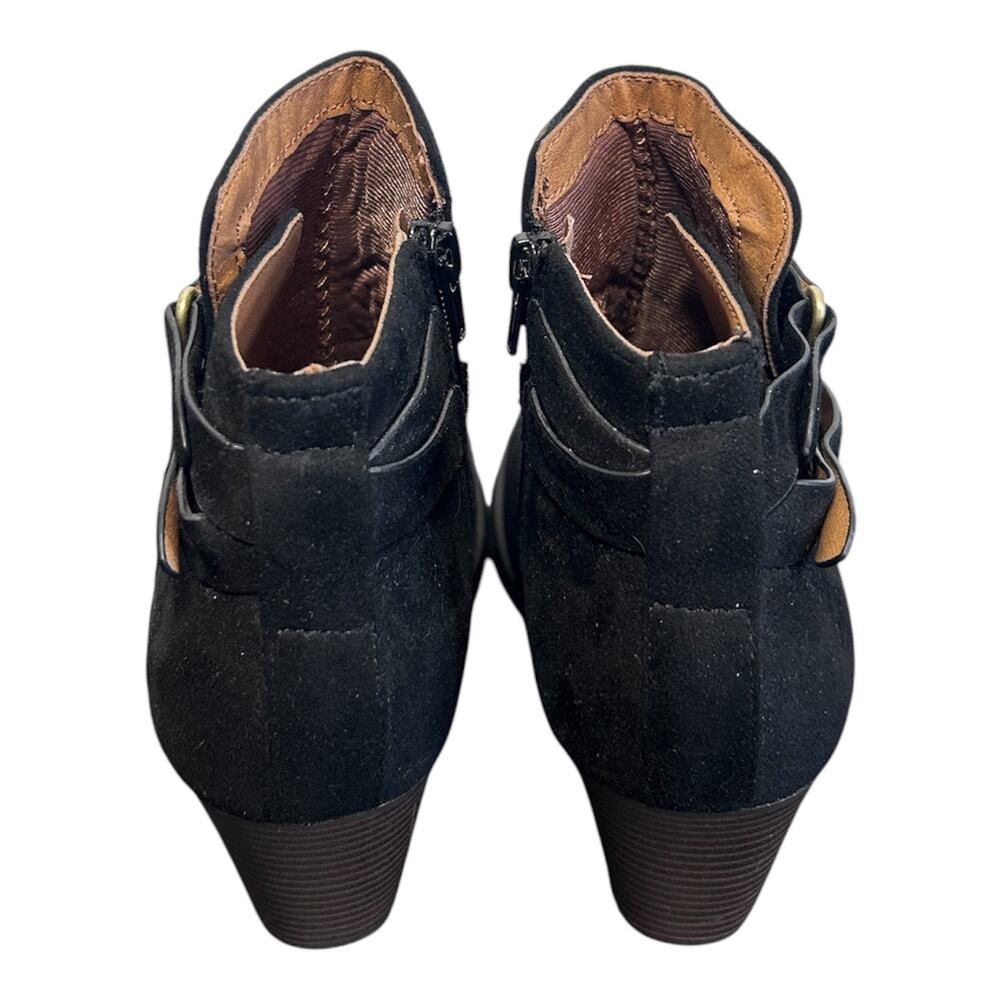 NWOT Women’s 6.5 Black Suede Chunky Boho Western Block Heel Booties - Picture 4 of 5